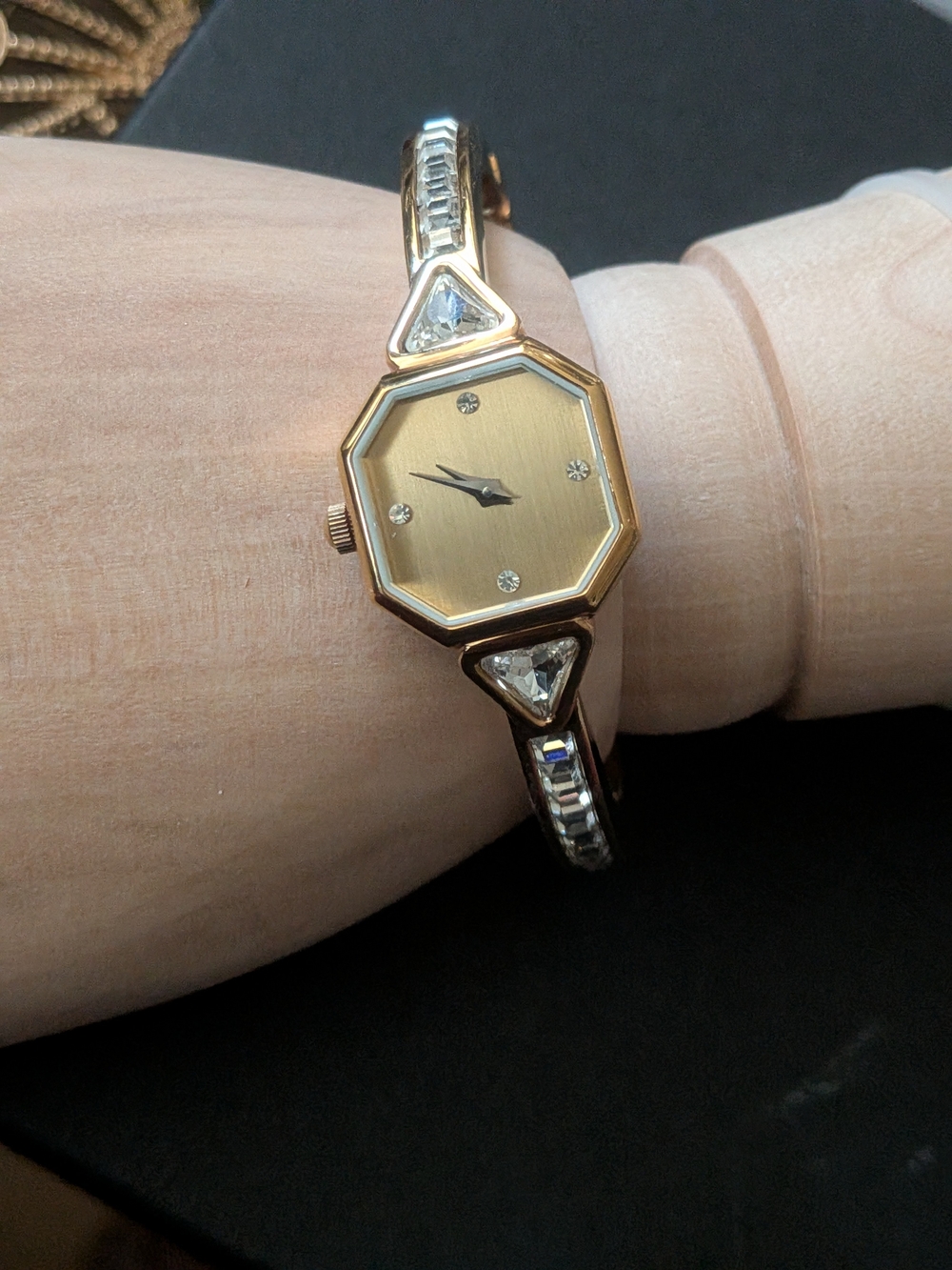 Vintage 1991 The Franklin Mint Swiss Movement Ladies Bangle Watch - As Is